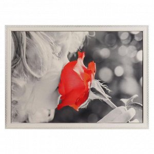 Картина велюр "Девочка и роза" 50х70 (73х53)см