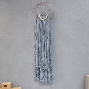 Панно настенное текстиль "Бохо" серо-голубой