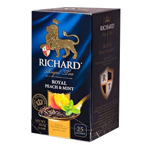 Чай RICHARD 'ROYAL PEACH & MINT' 25 пакетиков 1 уп.х 12 шт.