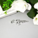 Декор для творчества металл &quot;Автомат&quot; серебро 1,5х4,7 см