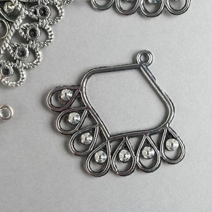 Декор металл для творчества "Ожерелье" серебро 6460 3,2х3,5 см