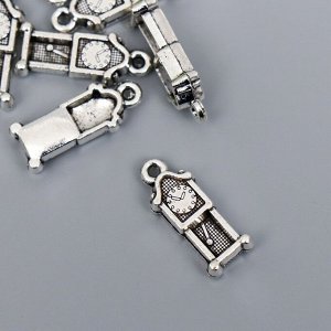 Декор металл для творчества "Напольные часы с маятником" серебро 3960 1,9х0,7 см