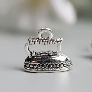 Декор для творчества металл «Утюг», серебро, 1.3x1.4 см