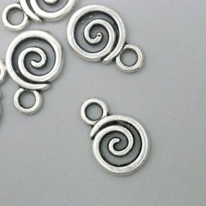 Подвеска "Спираль", цвет серебро 0,7х1,1 см