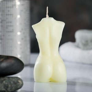 Фигурная свеча "Женское тело №1" молочная  с поталью 9см