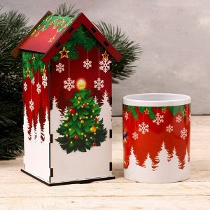Подарочный набор "Любви и семейного тепла", чайный домик, кружка, 20,5 х 20,5 х 10 см