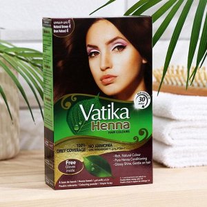 Хна для волос коричневая VATIKA HENNA HAIR COLOURS BROWN, 6 пакетиков по 10 г