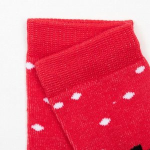 Носки детские, цвет красный/рис. снеговик, размер 16-18