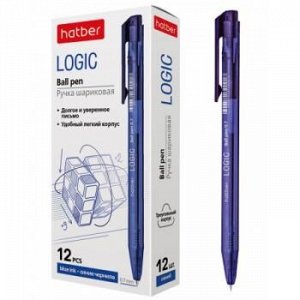 Ручка автоматическая шариковая масляная 0.7мм "LOGIC" синяя (067908) Хатбер {Китай}