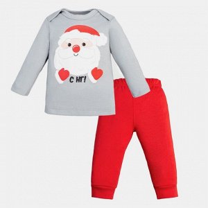Комплект: джемпер и брюки Крошка Я "Дед Мороз", рост 74-80 см