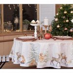 Скатерть &quot;Этель&quot; Christmas forest d=150 +/- 3см с ГМВО, 100%хл, саржа 190 гр/м2