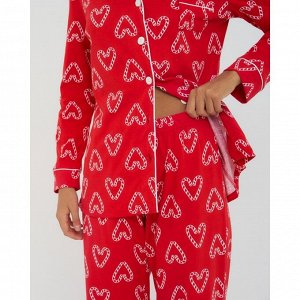 Пижама, женская, (рубашка, и, брюки), KAFTAN, "Love".
