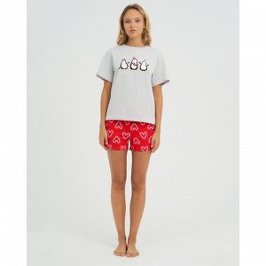 Пижама, женская, (футболка, и, шорты), KAFTAN, "Love".