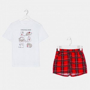 Пижама, женская, (футболка, и, шорты), KAFTAN, "Котики".