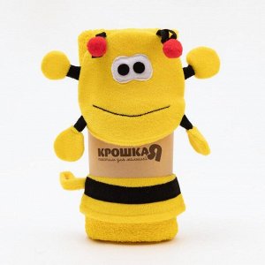 Полотенце махровое Крошка Я «Пчелка» с мочалкой, 50*90 см, 100% хлопок, 340 г/м2