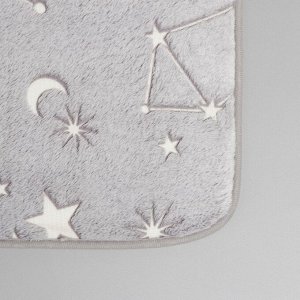 Коврик Доляна «Светящиеся звёзды», 50x80 см, цвет серый, рисунок МИКС