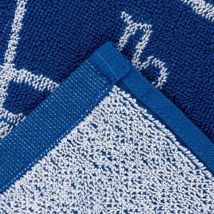 Полотенце махровое Этель "Дева" синий, 67х130 см, 100% хлопок, 420гр/м2