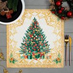 Набор салфеток &quot;Этель&quot; Golden Christmas 40х40см 4 шт, 100% хл, саржа 190 гр/м2