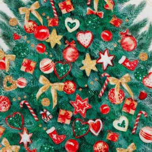 Набор сервировочных салфеток &quot;Этель&quot; Golden Christmas 40х40см 4 шт, 100% хл, саржа 190 гр/м2