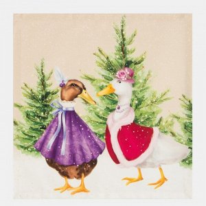 Набор новогодних салфеток &quot;Этель&quot; «Noble Christmas», 40х40см - 4 шт, хлопок, саржа