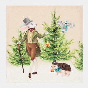 Набор новогодних салфеток &quot;Этель&quot; «Noble Christmas», 40х40см - 4 шт, хлопок, саржа
