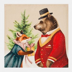 Набор новогодних салфеток &quot;Этель&quot; «Noble Christmas», 40х40см - 4 шт, хлопок, саржа