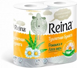 Туалетная бумага Reina Aroma Ромашка и Алоэ Вера, 4 шт\уп