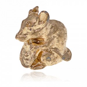 SR-K-30073 Кошельковый сувенир Мышка с монетой, цвет золотой