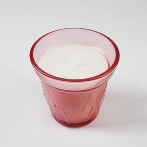Ароматическая свеча в стакане ВЭЛЬДОФТ, лесная земляника, 8 см, 25 ч, темно-розовый