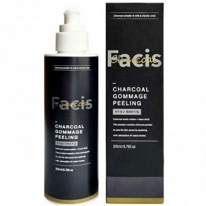 Jigott Гоммаж-пилинг для лица с углем Facis Charcoal Gommage Peeling, 200 мл