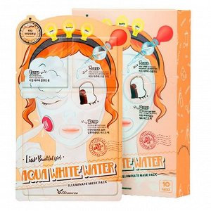 Elizavecca Трёхступенчатая увлажняющая тканевая маска для лица / 3-Step Aqua White Water Illuminate Mask Sheet, 29 мл