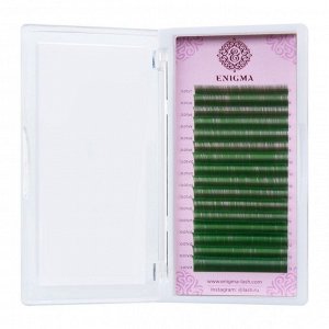 Enigma Ресницы на ленте Микс 16 линий 8-13 мм, D, 0,10 мм, зеленый