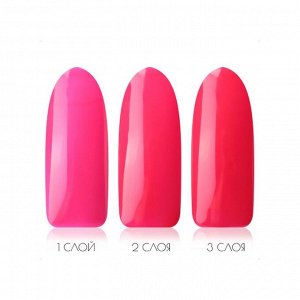 Uno Гель-лак для ногтей / Shocking Pink 129, неоновый красно-розовый, 8 мл