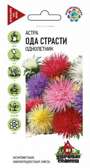 Цветы Астра Ода Страсти Смесь ЦВ/П (ГАВРИШ) 0,3гр игольчатая однолетник до 65см