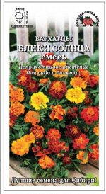 Цветы Бархатцы Блики Солнца ЦВ/П (Сотка) 0,3гр смесь однолетник 20-30см