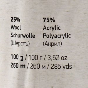 Пряжа "Crazy color" 25% шерсть, 75% акрил 260м/100гр (138 принт)