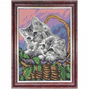 Схема для вышивки крестом «Мамы и их зверята. Котята», 17?17 см