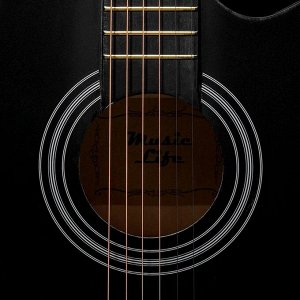 Гитара акустическая, цвет черный, 97см, с вырезом