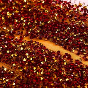 Тесьма клеевая "Кристаллы красно-золотые" намотка 1 метр