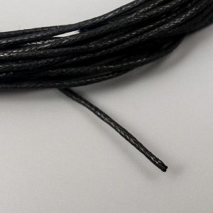 Вощеный шнур "Fabrika Decoru" черный, 5 мм, 1 м