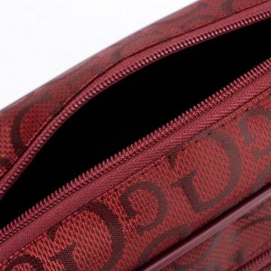 Косметичка на молнии, наружный карман, с подкладом, цвет бордовый