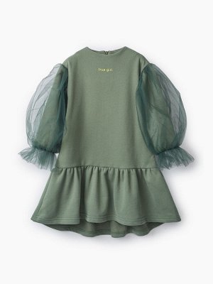 Платье с пышными рукавами/ green