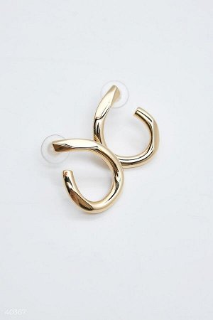 Gepur Золотистые фактурные серьги-кольца