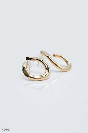 Gepur Золотистые фактурные серьги-кольца