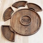 Менажница деревянная с тарелочками