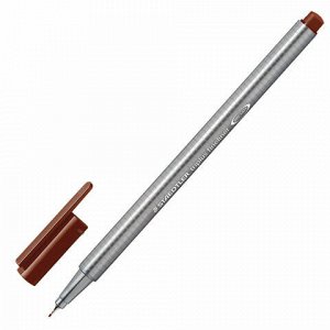 Ручка капиллярная (линер) STAEDTLER "Triplus Fineliner", КОРИЧНЕВАЯ, трехгранная, линия письма 0,3 мм, 334-76