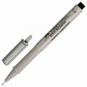 Ручка капиллярная (линер) FABER-CASTELL "Ecco Pigment", ЧЕРНАЯ, корпус серый, линия письма 0,4 мм, 166499