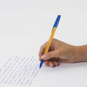 Ручка шариковая STAFF "BP-03", СИНЯЯ, корпус оранжевый, узел 1 мм, линия письма 0,5 мм, 143741