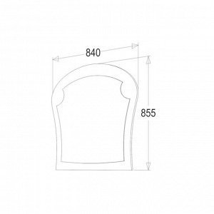 Зеркало Ольга 1Н, 855х840х20, Белый экспо/ Анкор светлый