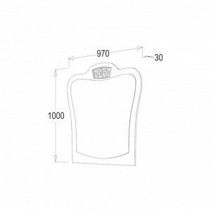 Зеркало Ольга-12, 1000х970х30, Анкор светлый